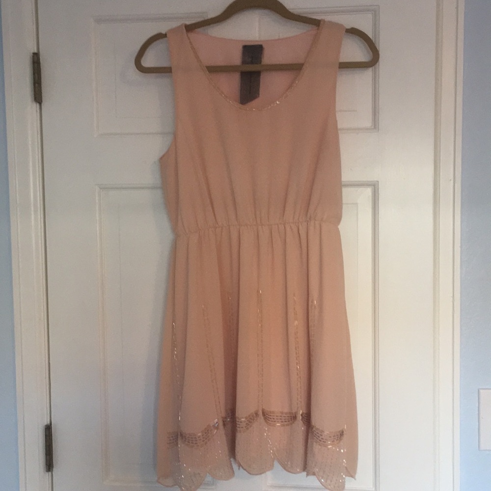 Blush beaded dress